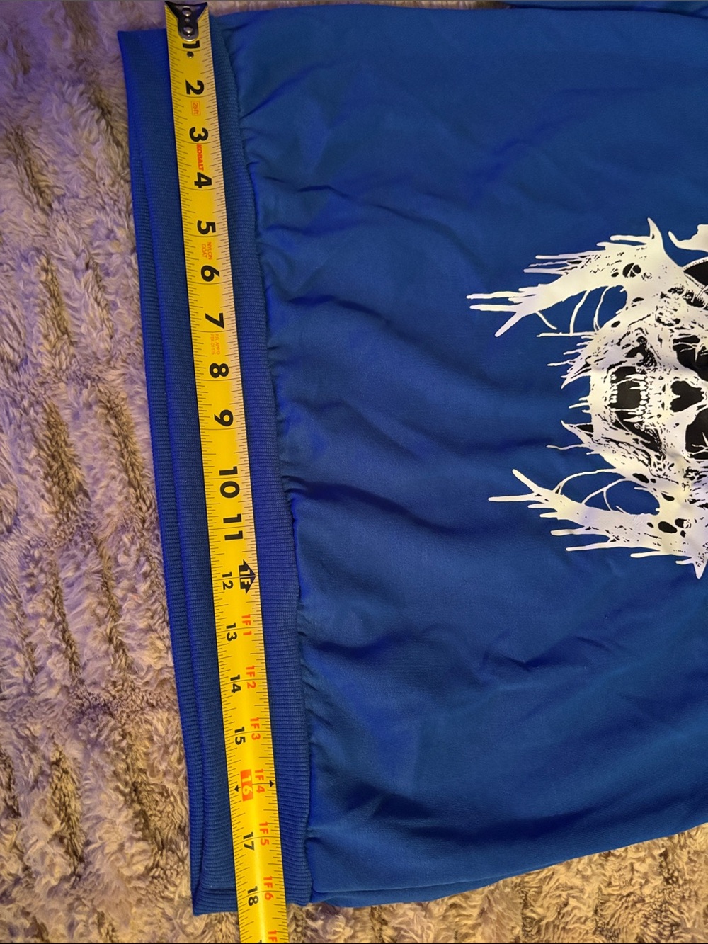 ROMWE Blue Crewneck Sweatshirt with White Skull Graphic - Picture 4 of 5